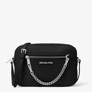 Michael Kors Jet Set Large Saffiano Leather Crossbody Bag black